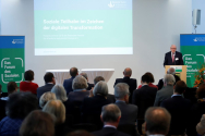 Johannes Fuchs, Präsident des Deutschen Vereins, begrüßt die Gäste der Hauptausschusssitzung am 13. September 2018