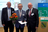 v.l.n.r.: Michael Löher, Dr. Fritz Baur (Ehrenplakettenträger 2018) und Johannes Fuchs