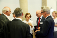 Katja Kipping im Gespräch mit M. Löher, Dr. P. Neher, J. Fuchs und Dr. G. Timm