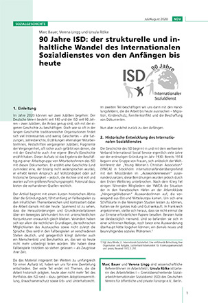 90 Jahre ISD: der strukturelle und inhaltliche Wandel des Internationalen Sozialdienstes von den Anfängen bis heute