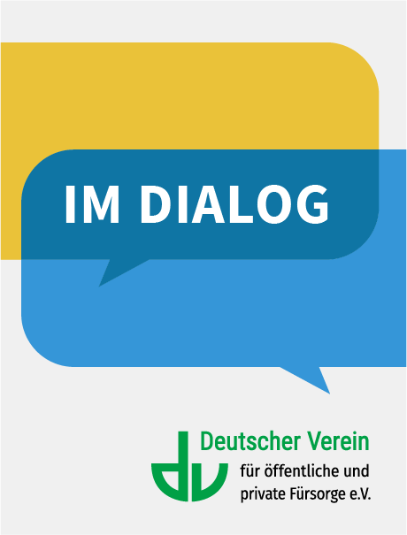 Grafik mit Logos des Deutschen Vereins und Schriftzug Im Dialog