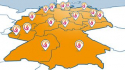 Grafik: Deutschlandkarte mit dem BTHG-Projekt-Logo, Anke Seeliger