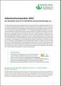 Grafik: Cover der Arbeitsschwerpunkte 2022