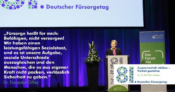 Zitat aus der Rede von Dr. Franziska Giffey während des 81. Deutschen Fürsorgetages
