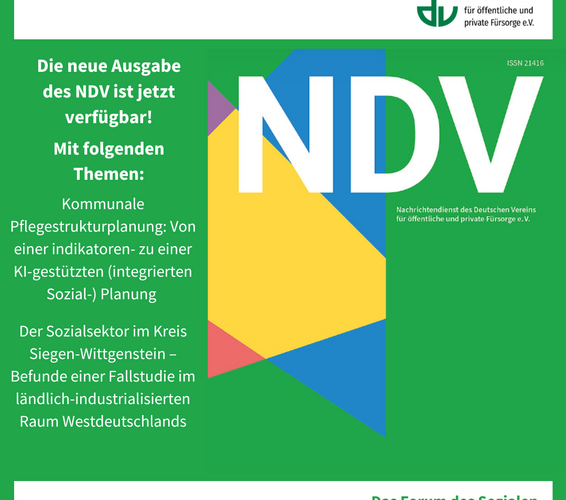Grafik mit der Titelseite des Nachrichtendienstes des Deutschen Vereins. – 