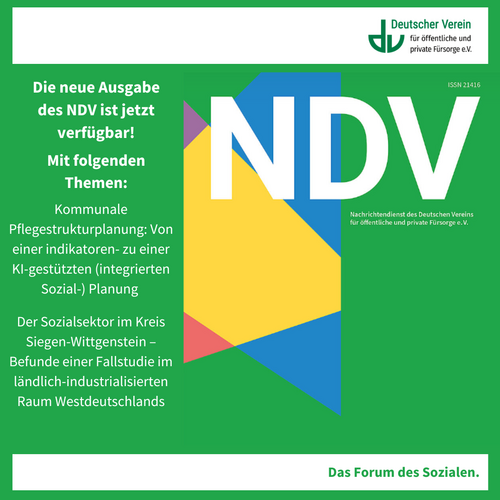 Grafik mit der Titelseite des Nachrichtendienstes des Deutschen Vereins. – 