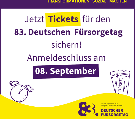 Grafik mit der Aufruf zum Ticketkauf und Hinweis auf Anmeldeschluss am 08. September – 