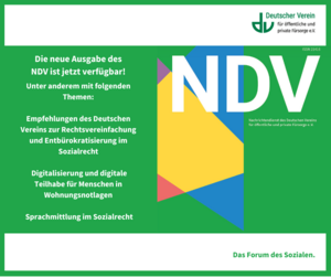 Die Juliausgabe des Nachrichtendienstes des Deutschen Vereins (NDV) ab jetzt verfügbar!