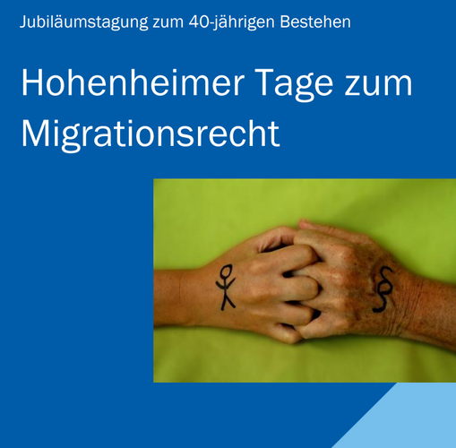 Grafik mit dem Titel der Veranstaltung und einem Foto zweier Hände – 