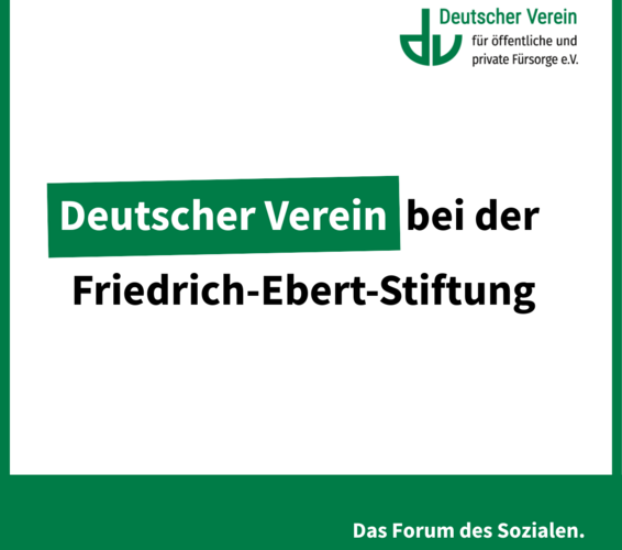 Grafik mit der Aufschrift "Deutscher Verein bei der Friedrich-Ebert-Stiftung" – 