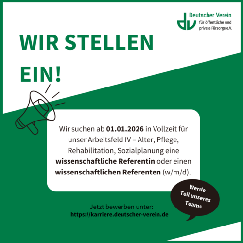 Grafik im Design des DV und mit einer knappen Jobbeschreibung. – 