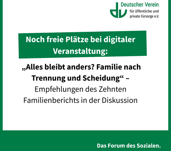 Kachel mit Bewerbung für die Veranstaltung: „Alles bleibt anders? Familie nach Trennung und Scheidung“ – 
