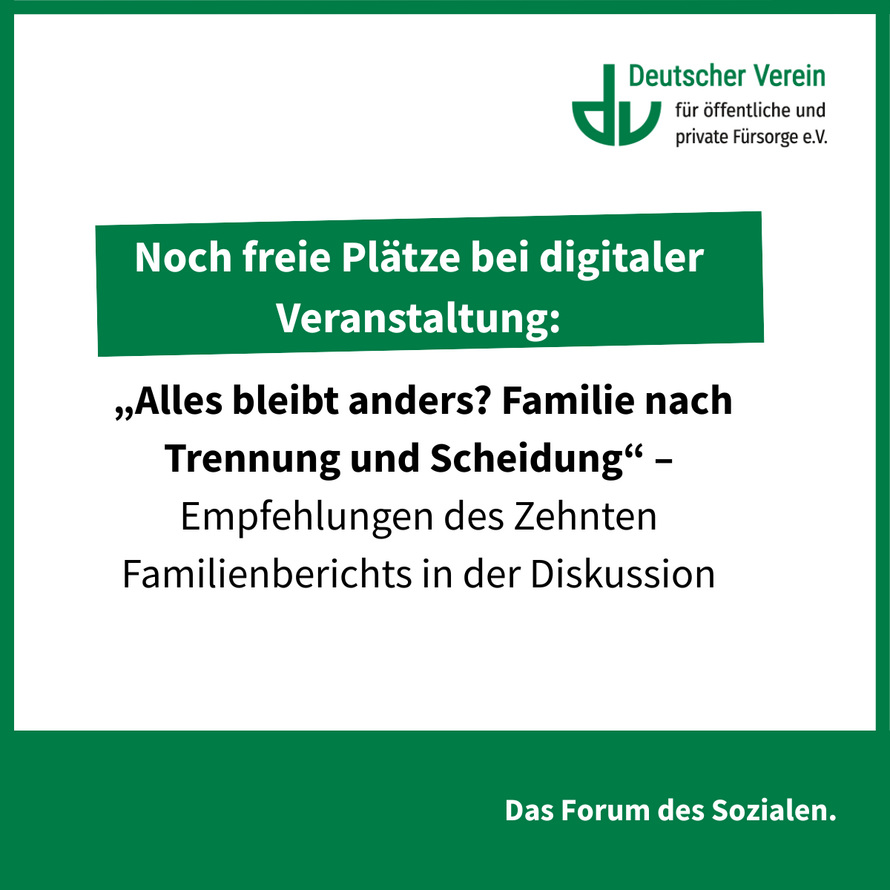 Kachel mit Bewerbung für die Veranstaltung: „Alles bleibt anders? Familie nach Trennung und Scheidung“ – 