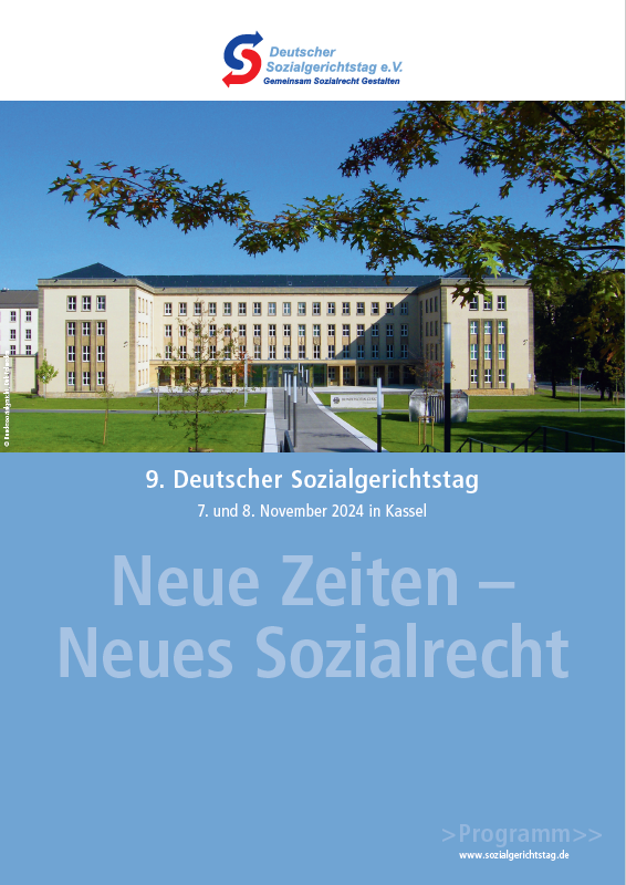 Programmflyer mit Titel der Veranstaltung auf blauem Hintergrund –
