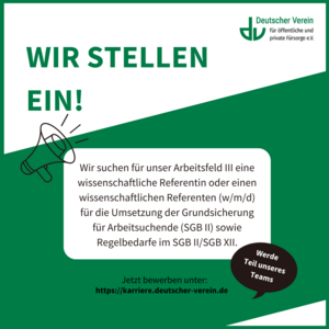 Stellenanzeige: Wissenschafliche*r Referent*in (w/m/d) im Arbeitsfeld III